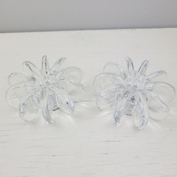 Shannon Crystal MCM Candle Stick Holders Designs of Ireland Tapered Sun Disc - Picture 4 of 11